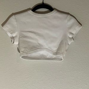 Ribbed cropped top tee